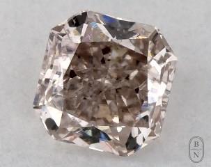 This square radiant cut 0.31 carat Fancy Brown Pink color si2 clarity has a diamond grading report from GIA